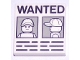 Part No: 3068pb1344  Name: Tile 2 x 2 with 'WANTED' Minifigure Front and Side Mugshots on Light Bluish Gray Background and Black Lines Poster Pattern
