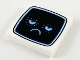 Part No: 3068pb1400  Name: Tile 2 x 2 with Black TV Screen, Bright Light Blue Eyes and Frown Pattern