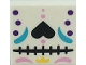 Part No: 3068pb1860  Name: Tile 2 x 2 with Black Heart, Bright Pink and Dark Purple Dots Pattern (BrickHeadz La Catrina Face)