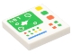 Lot ID: 348660064  Part No: 3068pb2030  Name: Tile 2 x 2 with '497' and Galaxy Explorer on Control Screen and Red, Bright Green, Yellow and Blue Buttons, Lights, and Line Pattern