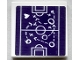 Part No: 3068pb2171  Name: Tile 2 x 2 with Dark Purple Soccer Pitch with Dotted Lines, Arrows, Circles and Heart Pattern (Sticker) - Set 41669