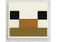 Lot ID: 391846190  Part No: 3068pb2221  Name: Tile 2 x 2 with Black Squares, Medium Nougat and Dark Tan Rectangles Pattern (BrickHeadz Minecraft Alpaca / Llama Nose and Mouth)