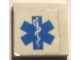 Part No: 3068pb2338  Name: Tile 2 x 2 with Blue EMT Star of Life on Clear Background Pattern (Sticker) - Set 7892
