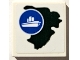 Part No: 3068pb2372  Name: Tile 2 x 2 with Dark Green Island and Ship on Blue Circle Pattern (Sticker) - Set 76958