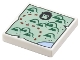 Lego part: Tile 2 x 2 with Map with Sand Green Land, Dark Green Hills, Black Gorilla Head and Dark Red Dotted Line Pattern