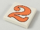 Lot ID: 204730325  Part No: 3068pb2442  Name: Tile 2 x 2 with Number  2 Orange Pattern