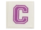 Lego part: Tile 2 x 2 with Medium Lavender Capital Letter C Pattern (Sticker) - Set 41682