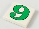 Lot ID: 202361211  Part No: 3068pb2446  Name: Tile 2 x 2 with Number  6 / 9 Green Pattern