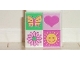 Lot ID: 240548309  Part No: 3068pb2450  Name: Tile 2 x 2 with 4 section Heart, Sun, Flower, Butterfly Pattern