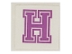 Part No: 3068pb2473  Name: Tile 2 x 2 with Medium Lavender Capital Letter H Pattern (Sticker) - Set 41682