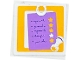 Part No: 3068pb2537  Name: Tile 2 x 2 with Medium Lavender Clipboard with Stars and Silver Horseshoe on Bright Light Orange Background Pattern (Sticker) - Set 41057