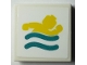 Part No: 3068pb2620 Name: Tile 2 x 2 with Yellow Swimming Minifigure and Dark Turquoise Waves Pattern (Sticker) - Set 40385 Part No: 3068pb2620 Name: Tile 2 x 2 with Yellow Swimming Minifigure and Dark Turquoise Waves Pattern (Sticker) - Set 40385