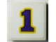 Part No: 3068pb2623 Name: Tile 2 x 2 with Dark Purple Number 1 with Yellow Outline Pattern (Sticker) - Set 40385 Part No: 3068pb2623 Name: Tile 2 x 2 with Dark Purple Number 1 with Yellow Outline Pattern (Sticker) - Set 40385