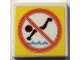 Part No: 3068pb2662  Name: Tile 2 x 2 with Coral and Yellow No Diving Sign Pattern (Sticker) - Set 41720