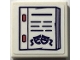 Part No: 3068pb2664  Name: Tile 2 x 2 with Dark Purple Script and Tragedy/Comedy Theater Masks Pattern (Sticker) - Set 41714