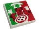 Part No: 3068pb2667  Name: Tile 2 x 2 with Pizza Box with Red and Green Stripes and Dogs with Chef Toques Pattern