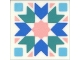 Part No: 3068pb2783  Name: Tile 2 x 2 with Dark Turquoise and Blue Chevrons, Medium Azure Squares, Warm Pink Star and Triangles Pattern