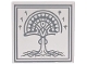 Part No: 3068pb2798  Name: Tile 2 x 2 with Light Bluish Gray Border, Stars and Tree with Roots (White Tree of Gondor) Pattern