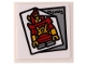 Part No: 3068pb2800  Name: Tile 2 x 2 with Monkie King Mech, and 'Monkey' on Silver Paper Pattern (Sticker) - Set 80022