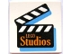 Part No: 3068px6  Name: Tile 2 x 2 with Orange 'LEGO Studios' on Film Slate Pattern