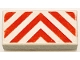 Part No: 3069p09  Name: Tile 1 x 2 with Danger Chevrons Red Pattern