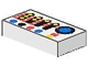 Part No: 3069p30  Name: Tile 1 x 2 with Control Panel with Black, Blue, Red, and Yellow Buttons and Stripes Pattern