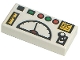 Lot ID: 427925966  Part No: 3069p52  Name: Tile 1 x 2 with Green and Red Buttons, Gauges, Joystick, and Black '85' Pattern