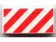 Lot ID: 316307042  Part No: 3069pb0034  Name: Tile 1 x 2 with Red and White Danger Stripes Pattern