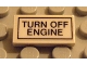 Part No: 3069pb0070  Name: Tile 1 x 2 with 'TURN OFF ENGINE' Pattern (Sticker) - Set 5540
