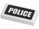Part No: 3069pb0080  Name: Tile 1 x 2 with White 'POLICE' on Black Background Pattern (Sticker) - Sets 7235 / 7236 / 7237