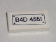 Part No: 3069pb0143  Name: Tile 1 x 2 with 'B4D 4551' Pattern (Sticker) - Set 8211