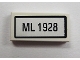 Part No: 3069pb0160  Name: Tile 1 x 2 with 'ML 1928' Pattern (Sticker) - Set 10219