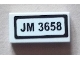 Part No: 3069pb0161  Name: Tile 1 x 2 with 'JM 3658' Pattern (Sticker) - Set 3658
