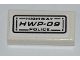 Part No: 3069pb0189  Name: Tile 1 x 2 with 'HIGHWAY POLICE' and 'HWP-09' Pattern (Sticker) - Set 8197
