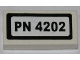 Part No: 3069pb0241  Name: Tile 1 x 2 with 'PN 4202' Pattern (Sticker) - Set 4202