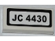 Part No: 3069pb0249  Name: Tile 1 x 2 with 'JC 4430' Pattern (Sticker) - Set 4430