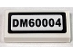 Part No: 3069pb0253  Name: Tile 1 x 2 with 'DM60004' Pattern (Sticker) - Set 60004