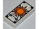 Part No: 3069pb0258  Name: Tile 1 x 2 with Tarot Sun Card Pattern