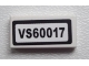 Part No: 3069pb0270  Name: Tile 1 x 2 with 'VS60017' Pattern (Sticker) - Set 60017