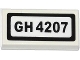 Part No: 3069pb0282  Name: Tile 1 x 2 with 'GH 4207' Pattern (Sticker) - Set 4207