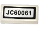 Part No: 3069pb0305  Name: Tile 1 x 2 with 'JC60061' Pattern (Sticker) - Set 60061