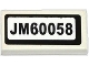 Part No: 3069pb0316  Name: Tile 1 x 2 with 'JM60058' Pattern (Sticker) - Set 60058