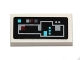 Part No: 3069pb0332  Name: Tile 1 x 2 with Gray, Blue and Red Control Buttons on Black Background Pattern (Sticker) - Set 75004