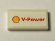 Part No: 3069pb0345  Name: Tile 1 x 2 with Shell Logo and 'V-Power' Pattern (Sticker) - Set 40195