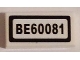 Lot ID: 397206248  Part No: 3069pb0359  Name: Tile 1 x 2 with 'BE60081' Pattern (Sticker) - Set 60081