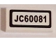 Lot ID: 397206137  Part No: 3069pb0360  Name: Tile 1 x 2 with 'JC60081' Pattern (Sticker) - Set 60081