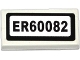 Lot ID: 368473854  Part No: 3069pb0364  Name: Tile 1 x 2 with 'ER60082' Pattern (Sticker) - Set 60082
