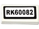 Lot ID: 234600815  Part No: 3069pb0365  Name: Tile 1 x 2 with 'RK60082' Pattern (Sticker) - Set 60082