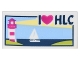 Part No: 3069pb0382  Name: Tile 1 x 2 with Lighthouse, Sailboat and 'I Heart HLC' Pattern