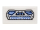 Part No: 3069pb0471  Name: Tile 1 x 2 with Silver Console, Blue and White Buttons and Gauges Pattern (Sticker) - Set 76051